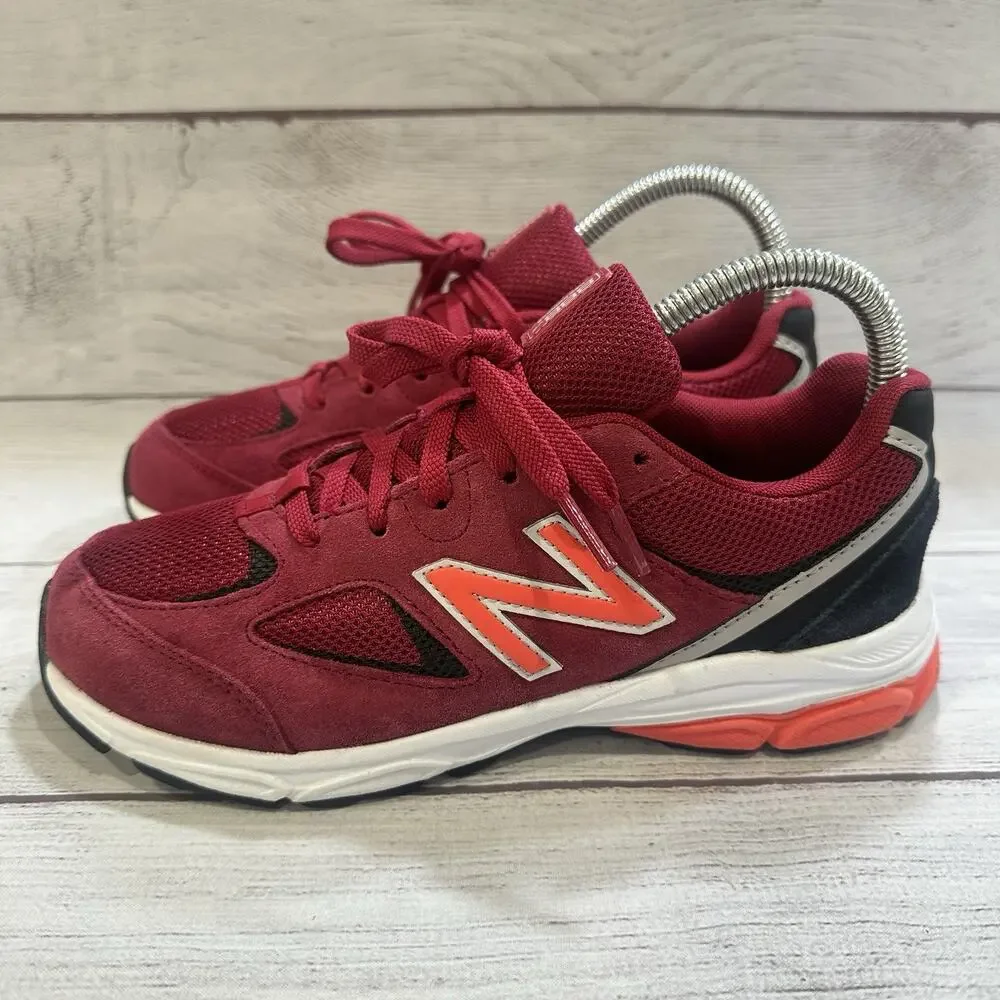 New Balance 888v2 Running Shoes Kids 4.5 Burgundy GK888CB2 Excellent‎ Suede Mesh
